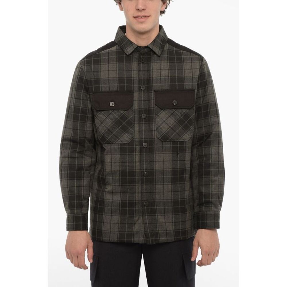 Padded Checked Overshirt with Double Chest Pocket